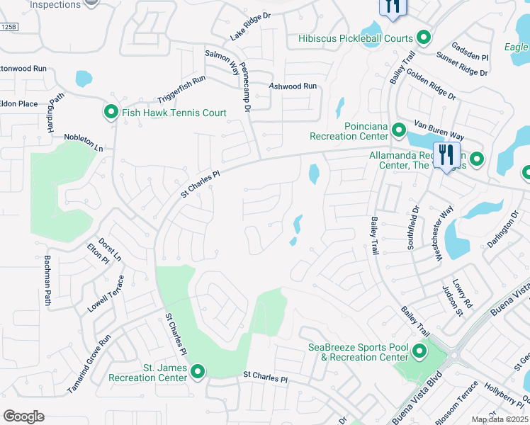 map of restaurants, bars, coffee shops, grocery stores, and more near 2001 Altamonte Way in The Villages