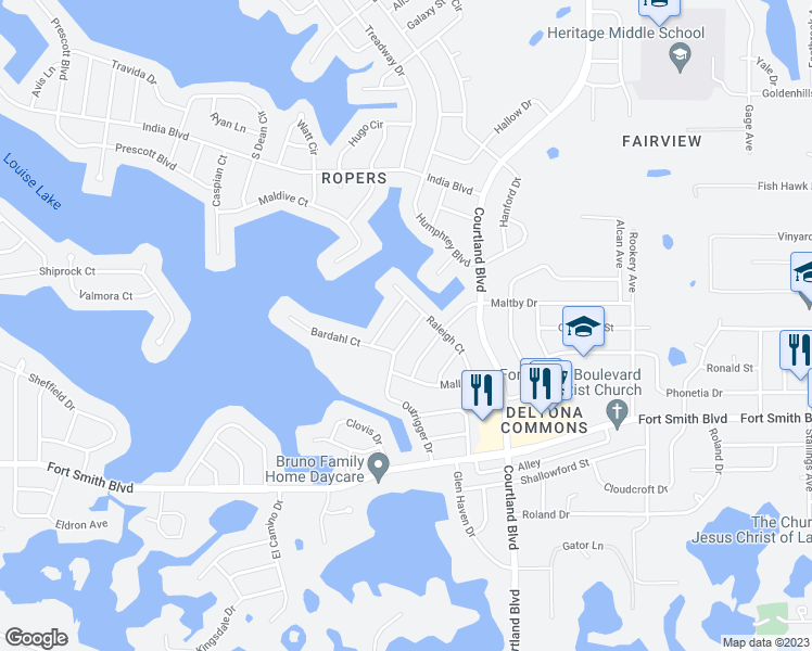 map of restaurants, bars, coffee shops, grocery stores, and more near 730 Outrigger Drive in Deltona