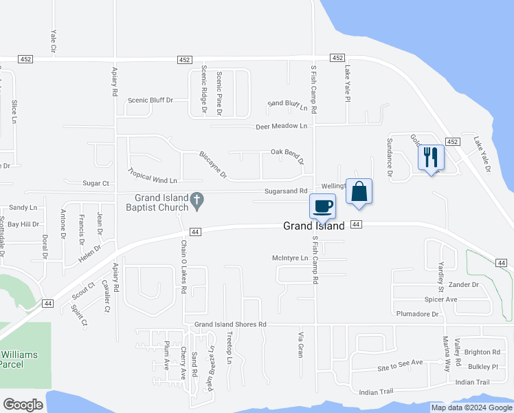 map of restaurants, bars, coffee shops, grocery stores, and more near 13510 Biscayne Grove Lane in Grand Island