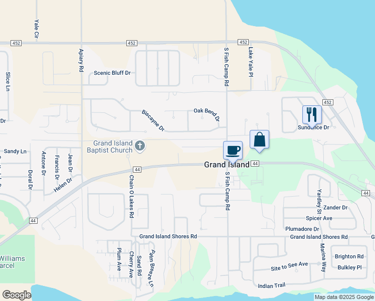map of restaurants, bars, coffee shops, grocery stores, and more near 13525 Biscayne Grove Lane in Grand Island