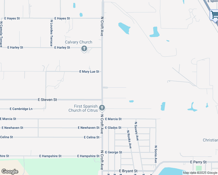 map of restaurants, bars, coffee shops, grocery stores, and more near 2961 East Angelina Street in Inverness