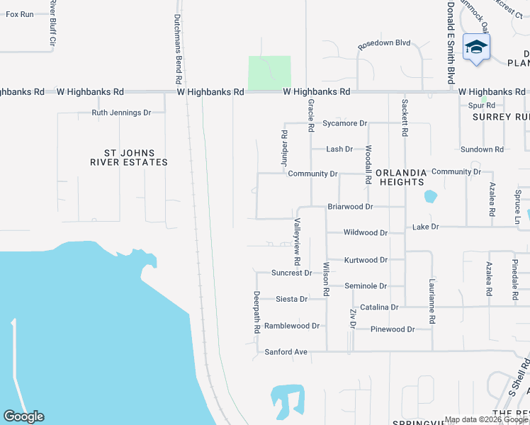 map of restaurants, bars, coffee shops, grocery stores, and more near 202 Mellon Drive in DeBary