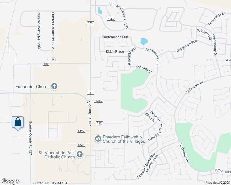 map of restaurants, bars, coffee shops, grocery stores, and more near 1977 Dalecroft Trail in The Villages