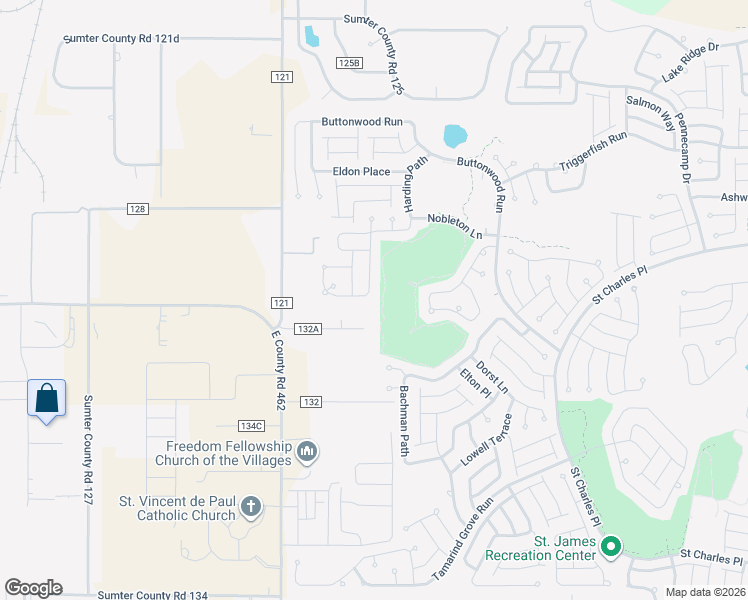map of restaurants, bars, coffee shops, grocery stores, and more near 1977 Dalecroft Trail in The Villages