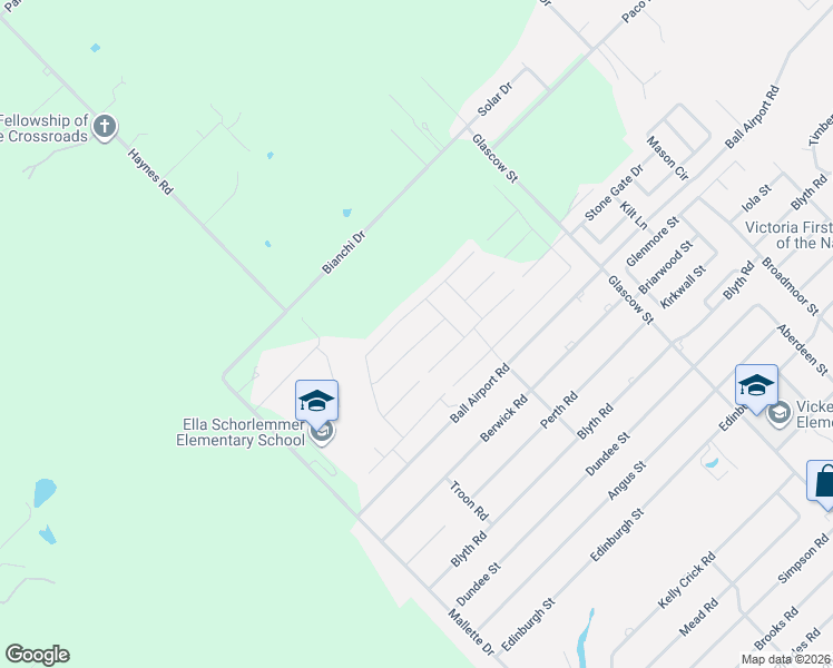 map of restaurants, bars, coffee shops, grocery stores, and more near 328 Brushy Creek in Victoria