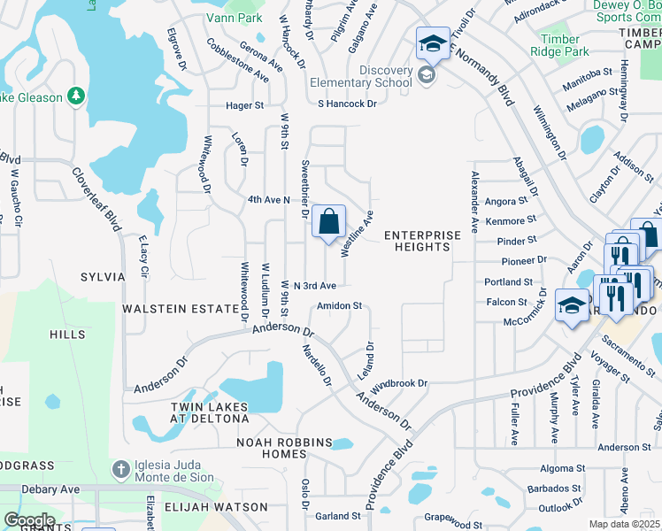 map of restaurants, bars, coffee shops, grocery stores, and more near 785 Coleman Ave in Deltona