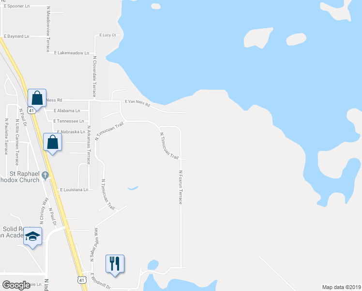 map of restaurants, bars, coffee shops, grocery stores, and more near 1469 North Foxrun Terrace in Inverness