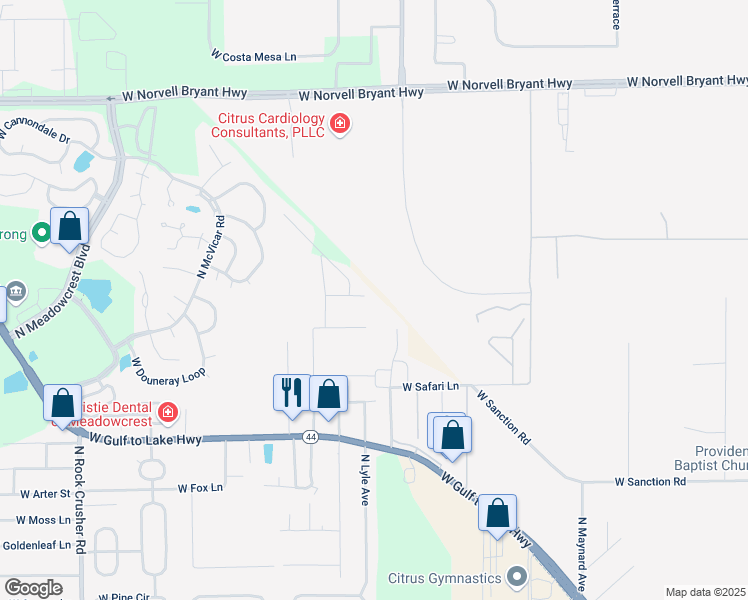 map of restaurants, bars, coffee shops, grocery stores, and more near 5522 West Tinkerer Court in Crystal River