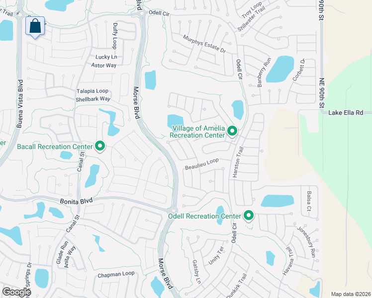 map of restaurants, bars, coffee shops, grocery stores, and more near 2040 Dipper Loop in The Villages