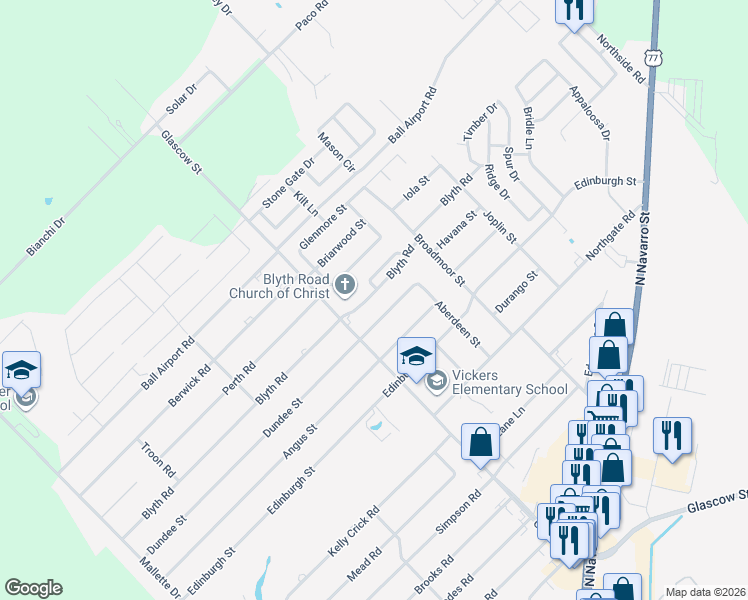 map of restaurants, bars, coffee shops, grocery stores, and more near 708 Dundee Street in Victoria