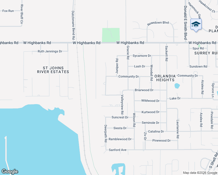 map of restaurants, bars, coffee shops, grocery stores, and more near 202 Mellon Drive in DeBary