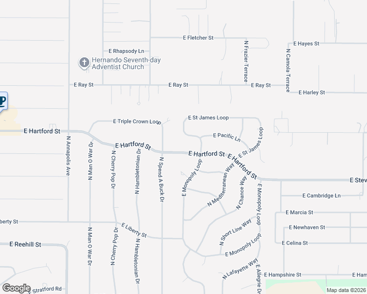 map of restaurants, bars, coffee shops, grocery stores, and more near 1455 East Hartford Street in Inverness
