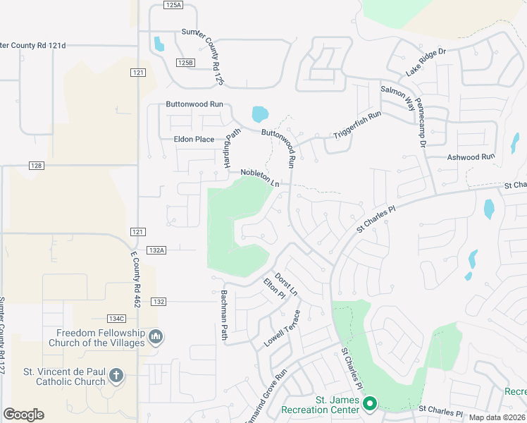 map of restaurants, bars, coffee shops, grocery stores, and more near 1928 Allure Loop in The Villages