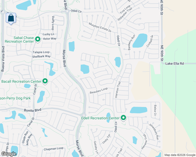 map of restaurants, bars, coffee shops, grocery stores, and more near 614 Lacy Place in The Villages
