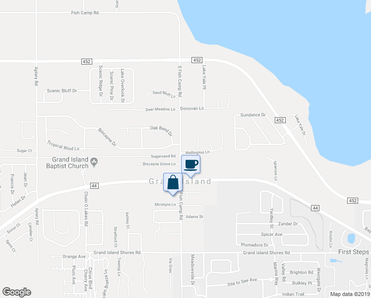 map of restaurants, bars, coffee shops, grocery stores, and more near 7541 Wellington Lane in Grand Island