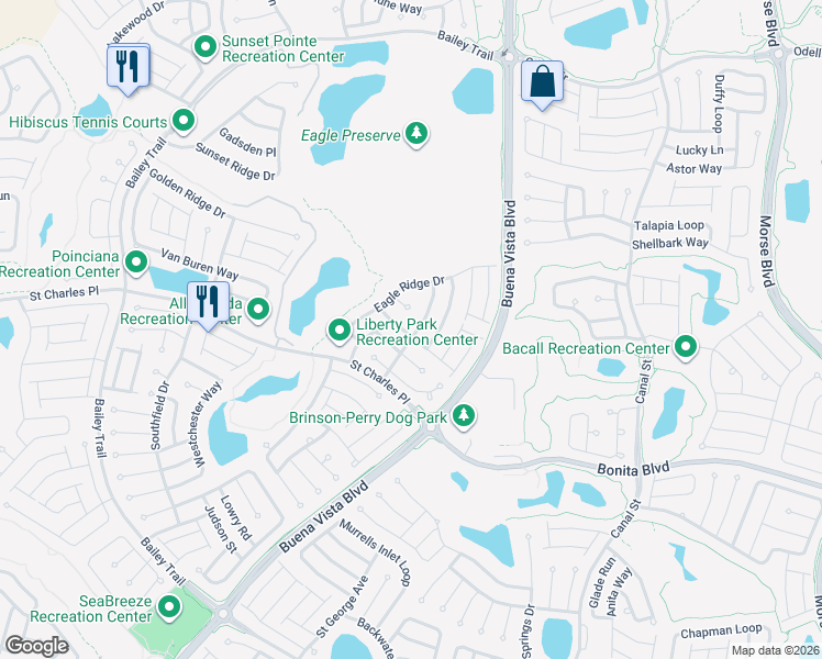 map of restaurants, bars, coffee shops, grocery stores, and more near 1337 Mount Vernon Way in The Villages