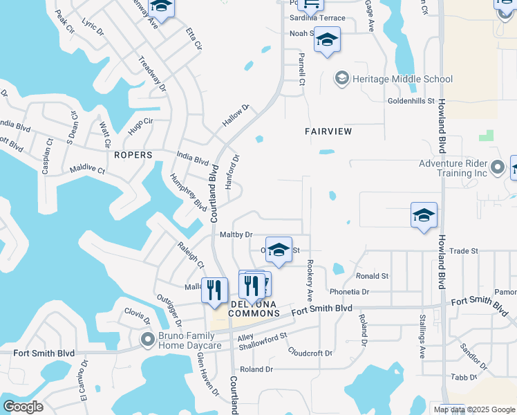 map of restaurants, bars, coffee shops, grocery stores, and more near 3160 Shafton Avenue in Deltona