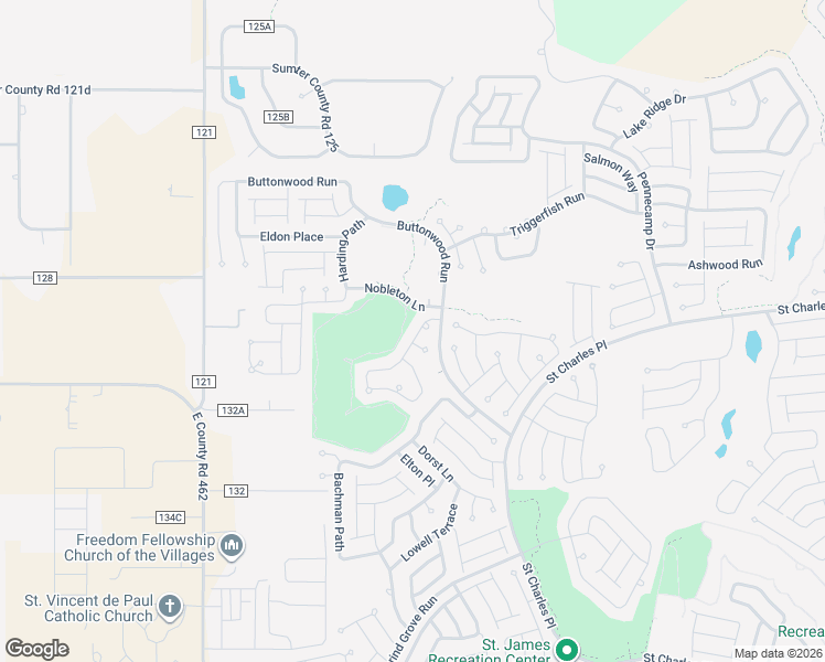 map of restaurants, bars, coffee shops, grocery stores, and more near 1928 Allure Loop in The Villages