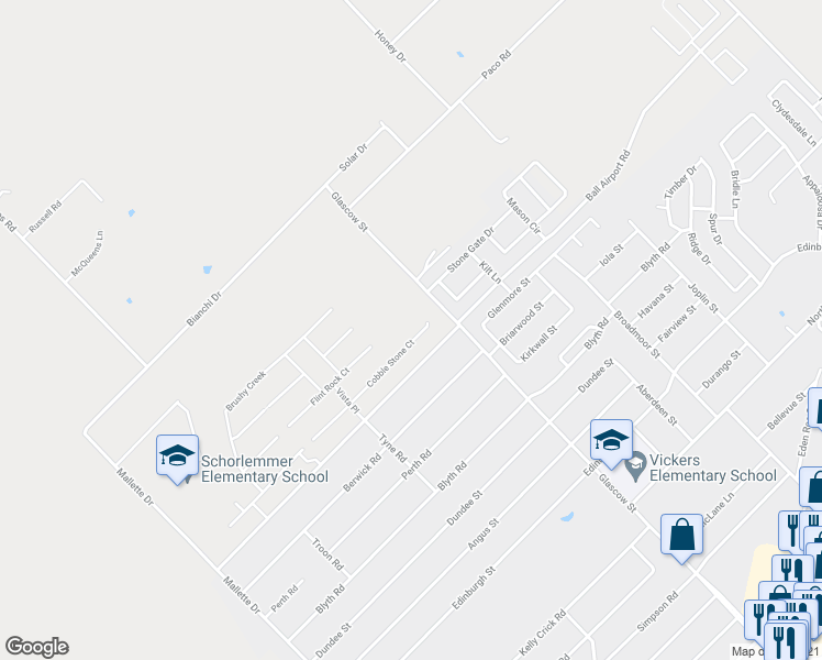 map of restaurants, bars, coffee shops, grocery stores, and more near 242 Cobble Stone Court in Victoria