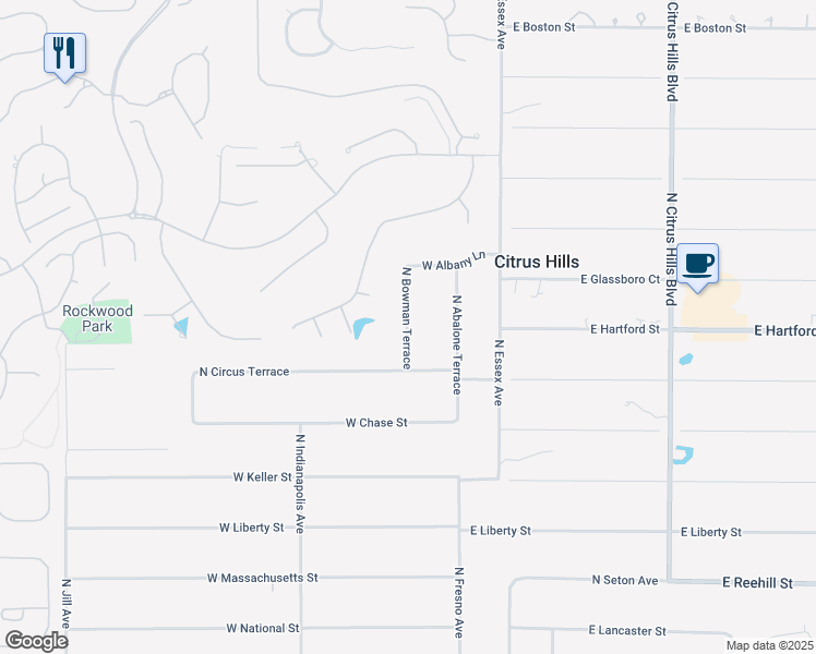 map of restaurants, bars, coffee shops, grocery stores, and more near 1531 North Bowman Terrace in Hernando
