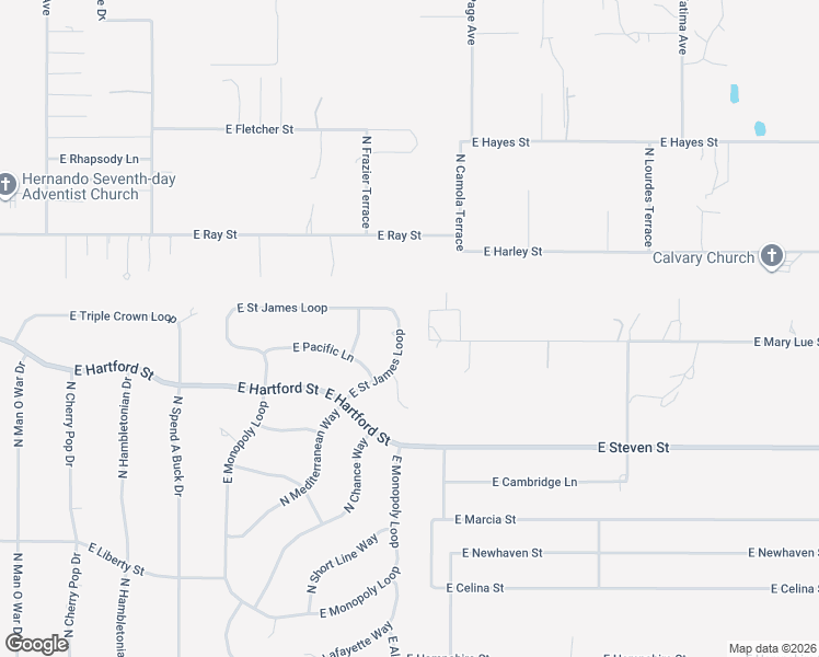 map of restaurants, bars, coffee shops, grocery stores, and more near 1855 East Saint James Loop in Inverness