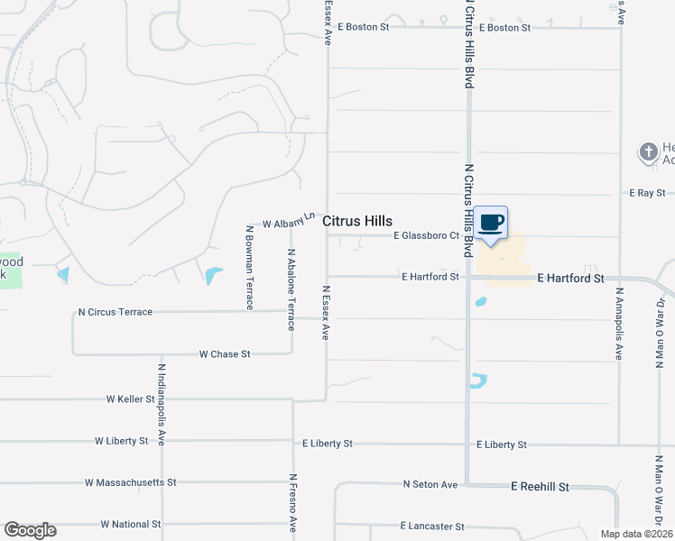 map of restaurants, bars, coffee shops, grocery stores, and more near 65 East Hartford Street in Hernando