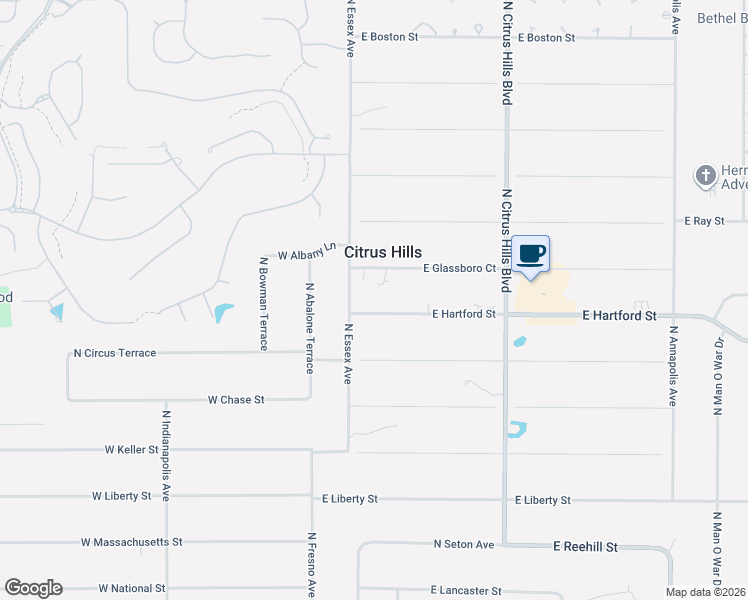 map of restaurants, bars, coffee shops, grocery stores, and more near 95 East Hartford Street in Hernando
