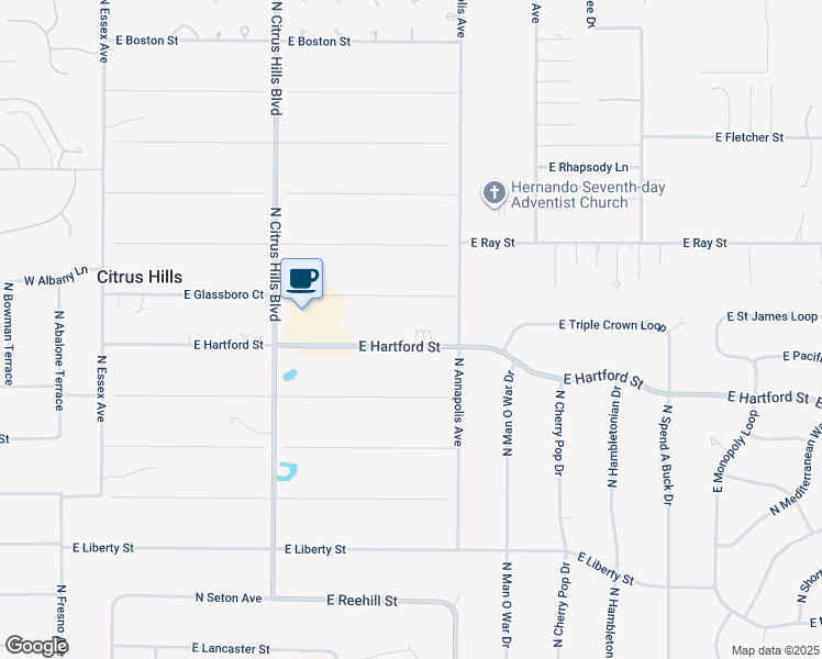 map of restaurants, bars, coffee shops, grocery stores, and more near 760 East Gilchrist Court in Hernando