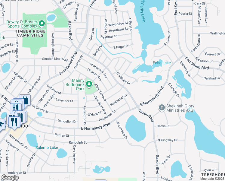 map of restaurants, bars, coffee shops, grocery stores, and more near 1679 Matheson Street in Deltona