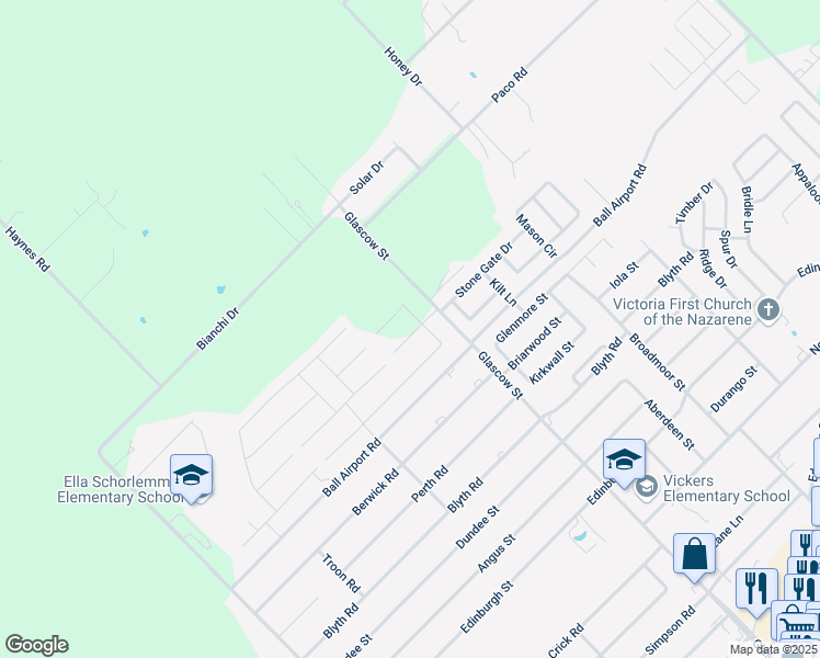 map of restaurants, bars, coffee shops, grocery stores, and more near 242 Cobble Stone Court in Victoria