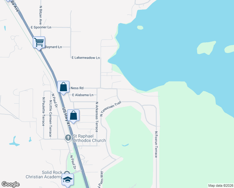 map of restaurants, bars, coffee shops, grocery stores, and more near 1656 North Puffin Trail in Inverness