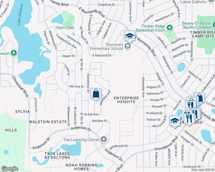 map of restaurants, bars, coffee shops, grocery stores, and more near 894 Westline Avenue in Deltona