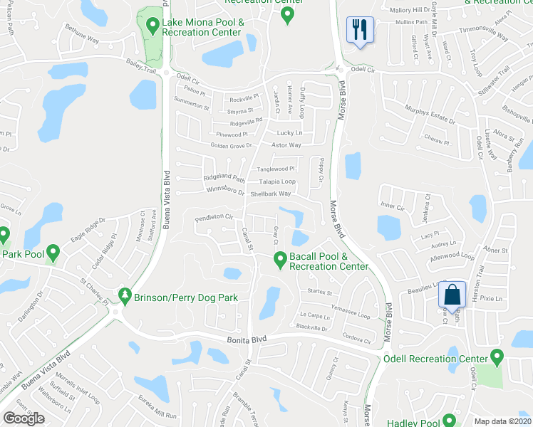 map of restaurants, bars, coffee shops, grocery stores, and more near 939 Oak Grove Lane in The Villages