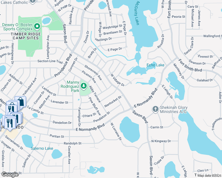 map of restaurants, bars, coffee shops, grocery stores, and more near 1679 Matheson Street in Deltona