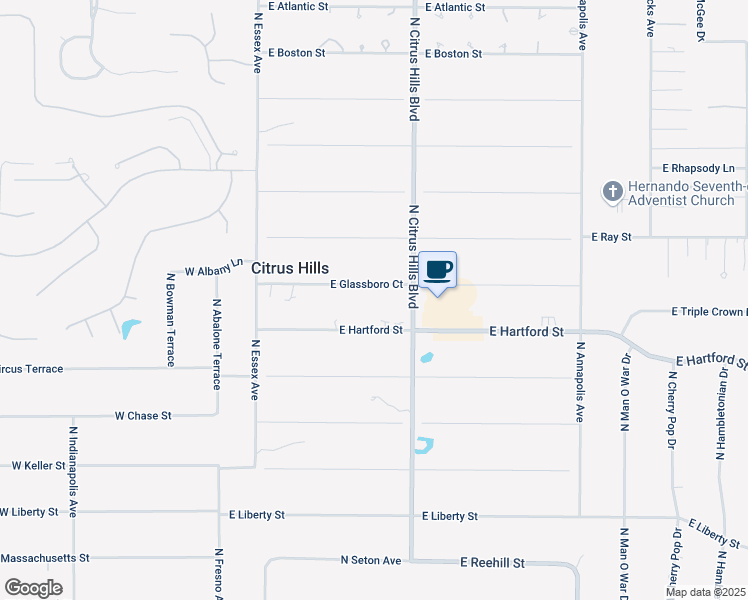 map of restaurants, bars, coffee shops, grocery stores, and more near 340 East Glassboro Court in Hernando