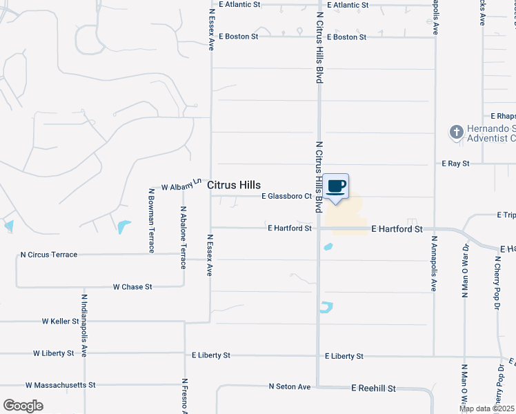map of restaurants, bars, coffee shops, grocery stores, and more near 210 East Glassboro Court in Hernando