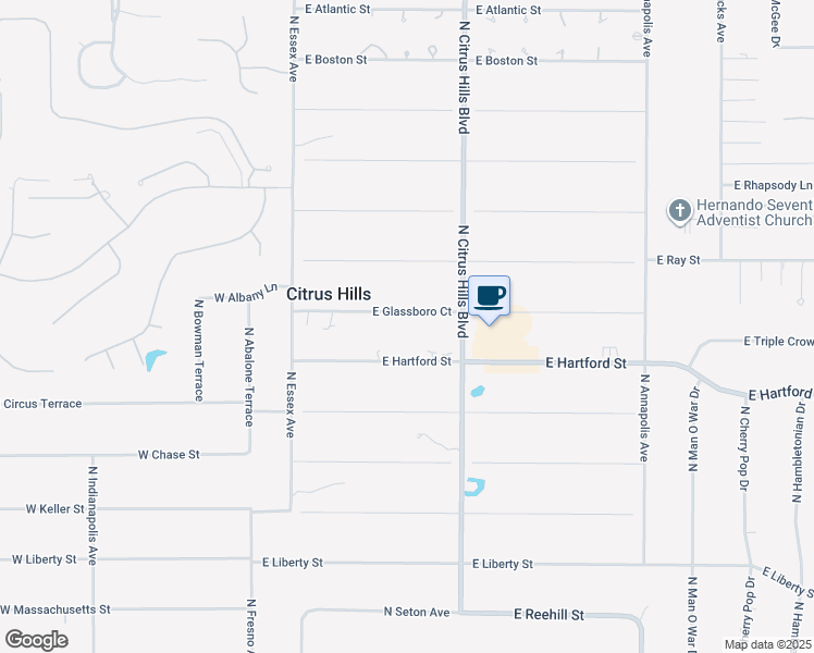 map of restaurants, bars, coffee shops, grocery stores, and more near 340 East Glassboro Court in Hernando