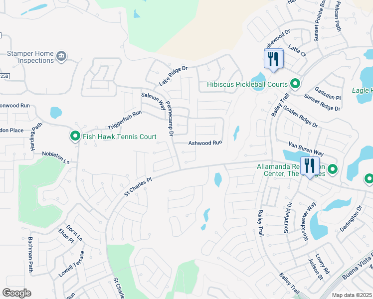 map of restaurants, bars, coffee shops, grocery stores, and more near 1971 Ethanwood Avenue in The Villages