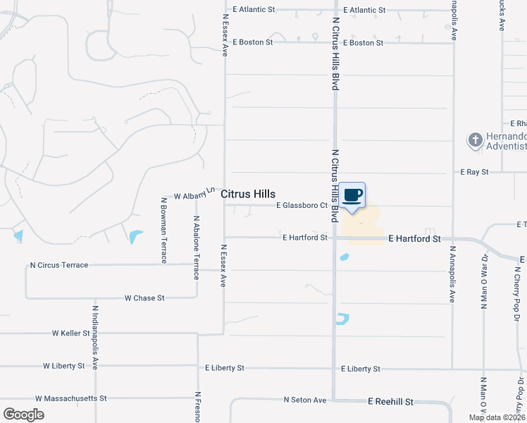 map of restaurants, bars, coffee shops, grocery stores, and more near 186 East Glassboro Court in Hernando