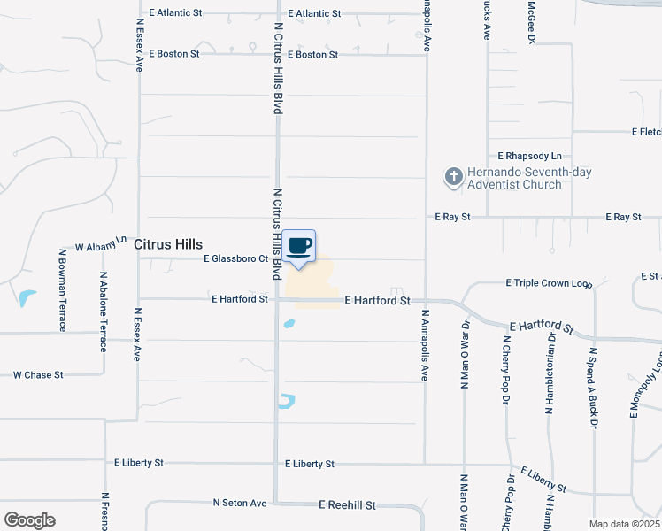 map of restaurants, bars, coffee shops, grocery stores, and more near 600 East Gilchrist Court in Hernando