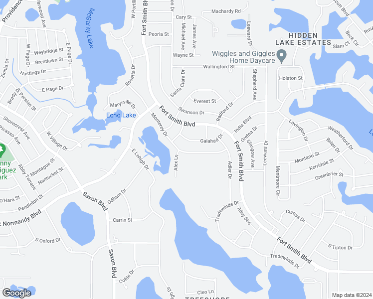 map of restaurants, bars, coffee shops, grocery stores, and more near 2016 Monterey Drive in Deltona