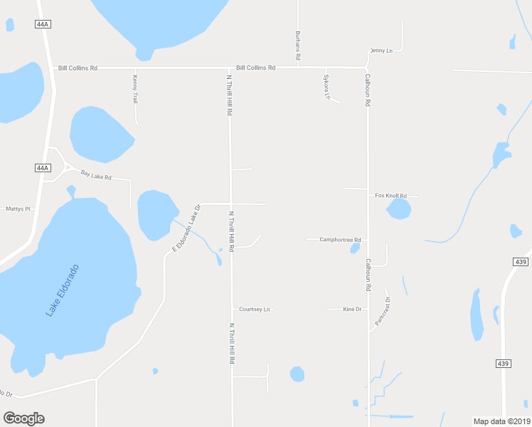 map of restaurants, bars, coffee shops, grocery stores, and more near 36934 North Thrill Hill Road in Eustis