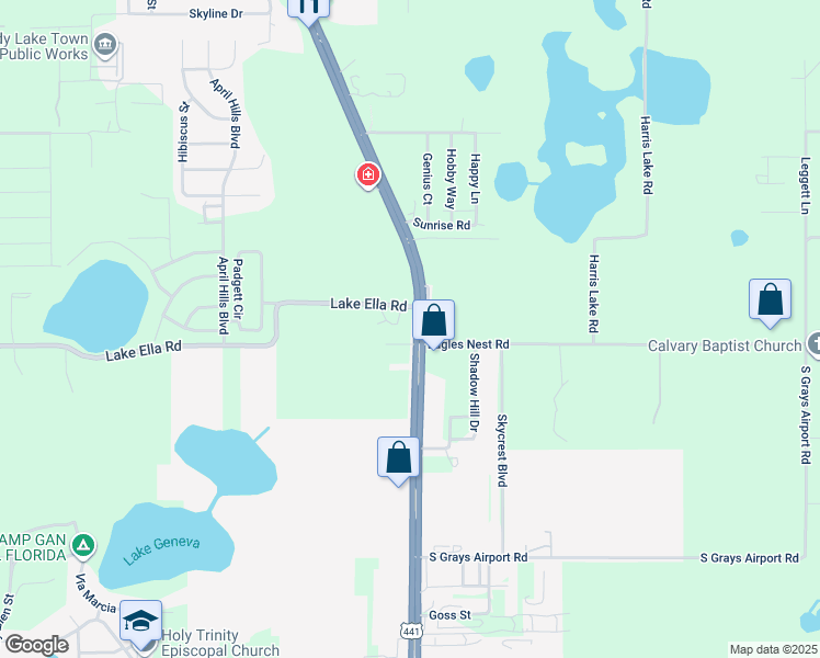 map of restaurants, bars, coffee shops, grocery stores, and more near 2050 U.S. Highway 441 in Fruitland Park