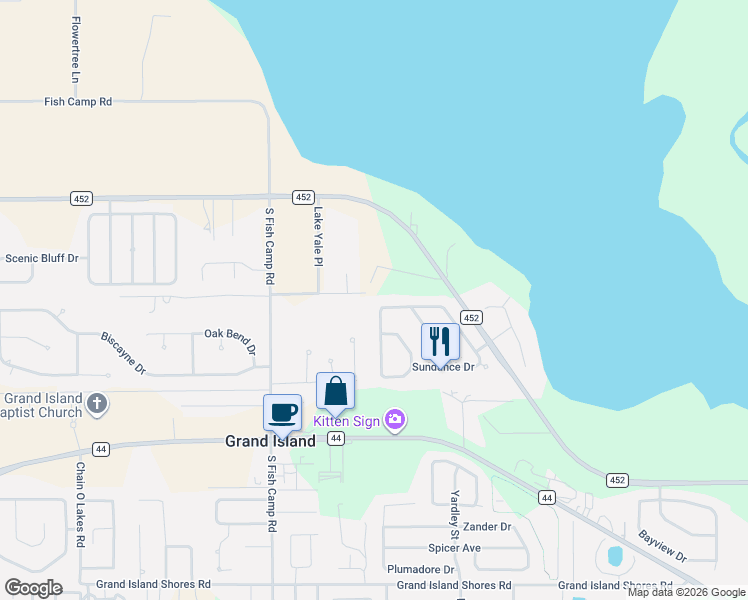 map of restaurants, bars, coffee shops, grocery stores, and more near 13941 Donovan Lane in Grand Island