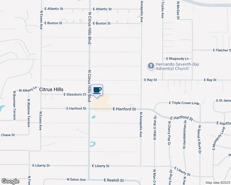 map of restaurants, bars, coffee shops, grocery stores, and more near 655 East Gilchrist Court in Hernando
