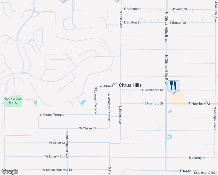 map of restaurants, bars, coffee shops, grocery stores, and more near 1799 North Abalone Terrace in Citrus Hills