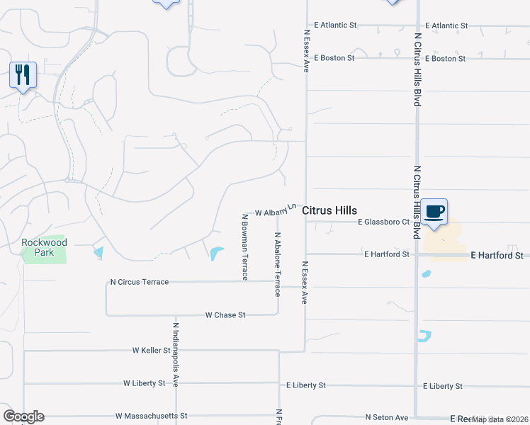 map of restaurants, bars, coffee shops, grocery stores, and more near 103 West Albany Lane in Hernando