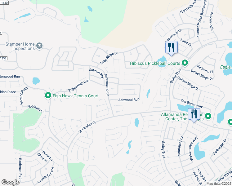 map of restaurants, bars, coffee shops, grocery stores, and more near 1878 Delwood Way in The Villages
