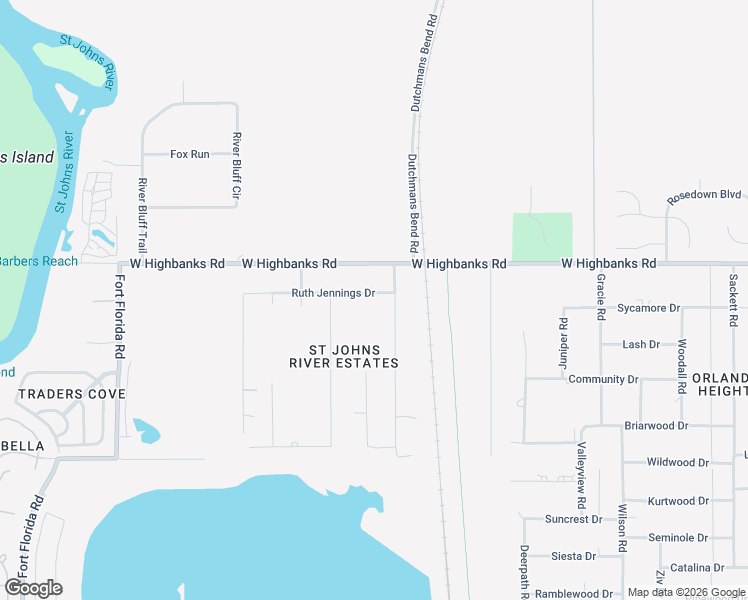 map of restaurants, bars, coffee shops, grocery stores, and more near 355 Ruth Jennings Drive in DeBary