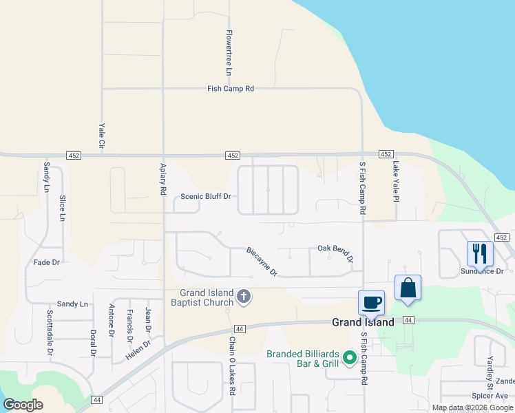 map of restaurants, bars, coffee shops, grocery stores, and more near 37023 Scenic Pine Drive in Grand Island